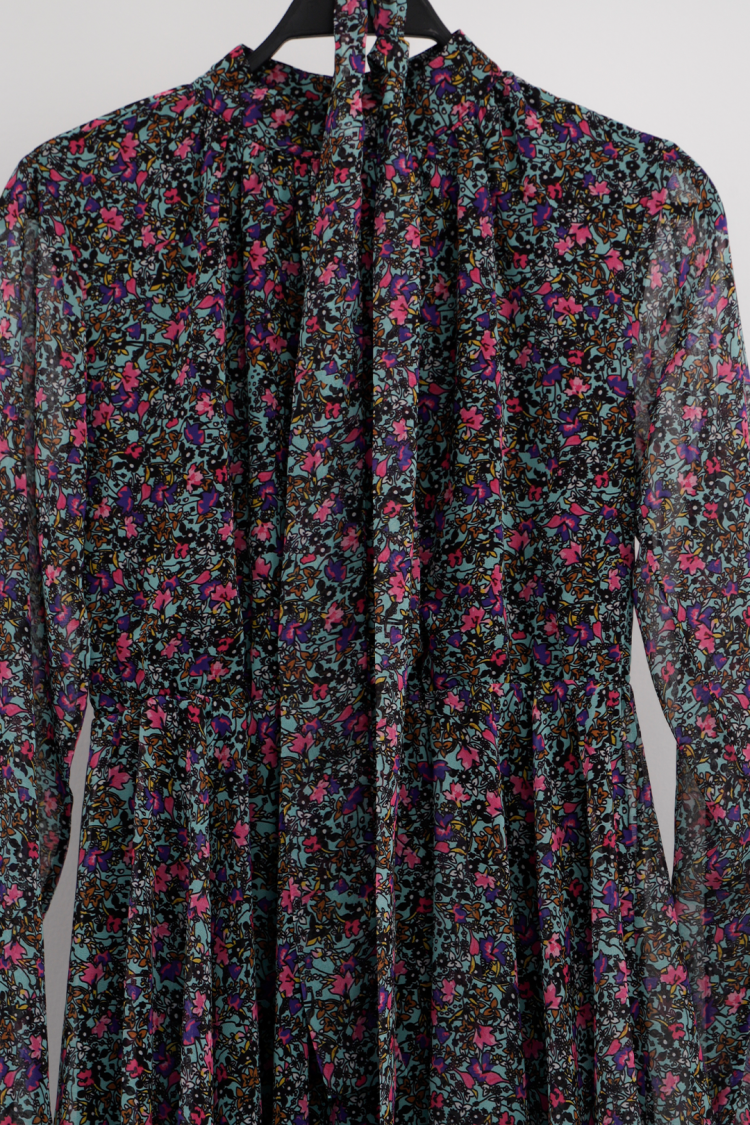 Dominant Collar Dress - Multicolor