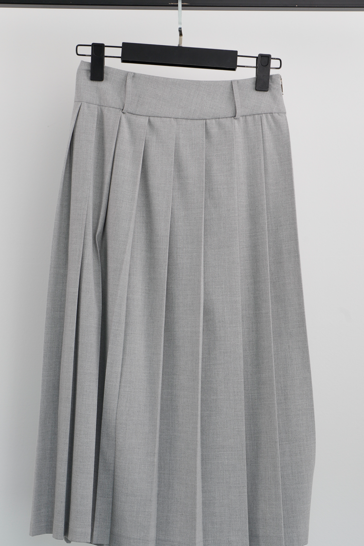 Side Zipper Maxi Skirt - Light - Cream Rouge - Globality Store - Women Clothes Wholesale Turkey