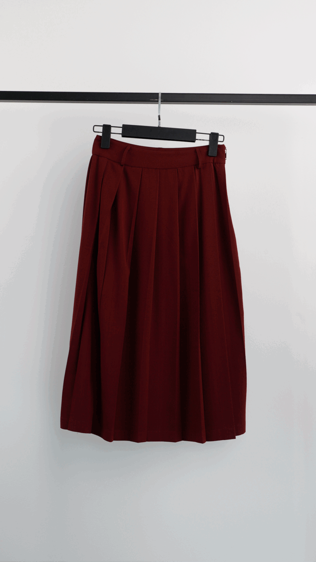 Side Zipper Maxi Skirt - Burgundy - Cream Rouge - Globality Store - Women Clothes Wholesale Turkey
