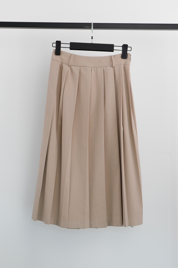 Side Zipper Maxi Skirt - Cream Rouge - Globality Store - Women Clothes Wholesale Turkey
