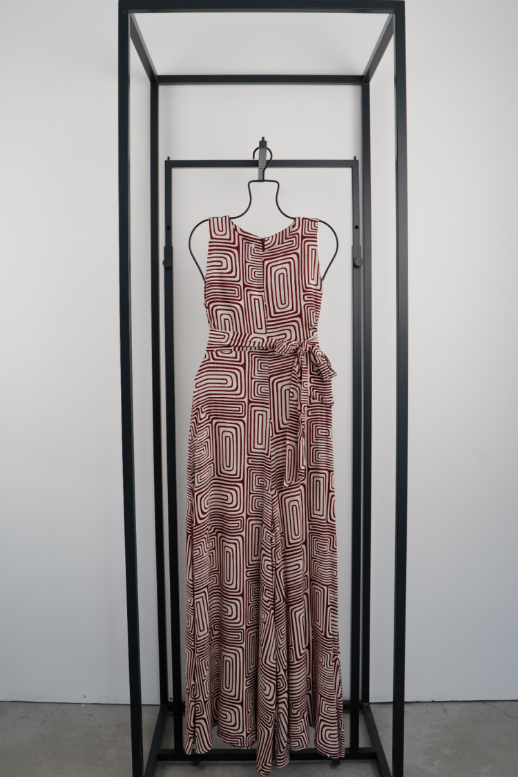 Loose Leg Jumpsuit - Multicolor - Cream Rouge - Globality Store - Women Clothes Wholesale Turkey