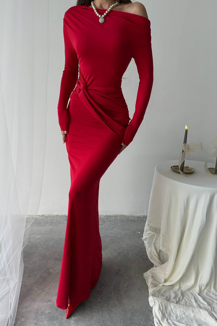 Ornamental Tie Detailed Maxi Long Dress