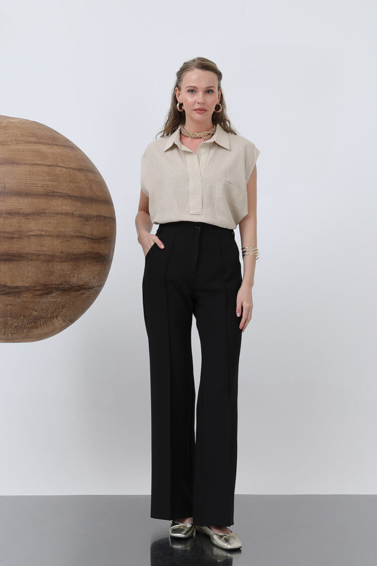Women's Rib Stitched Pants - Puane - Globality Store - Women Clothes Wholesale Turkey