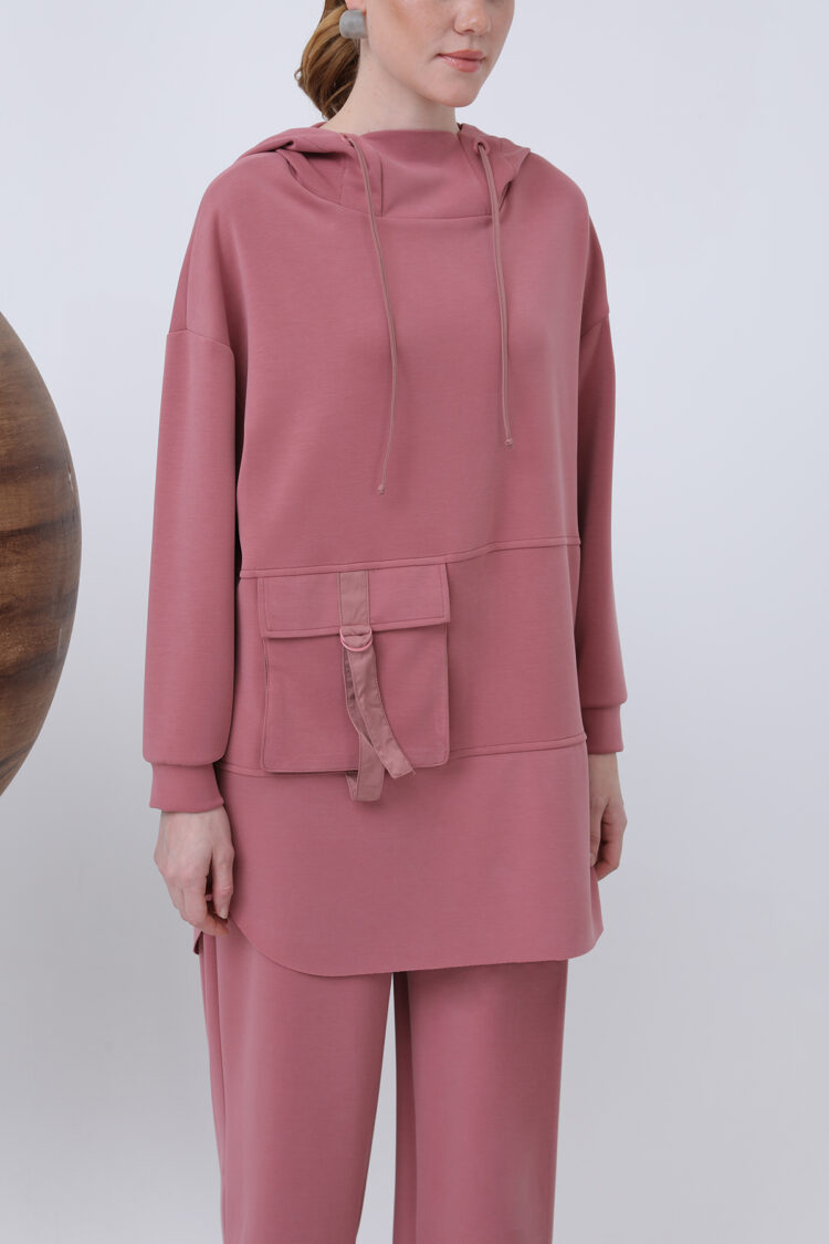Pocket Detailed Double Suit - Dusty Rose