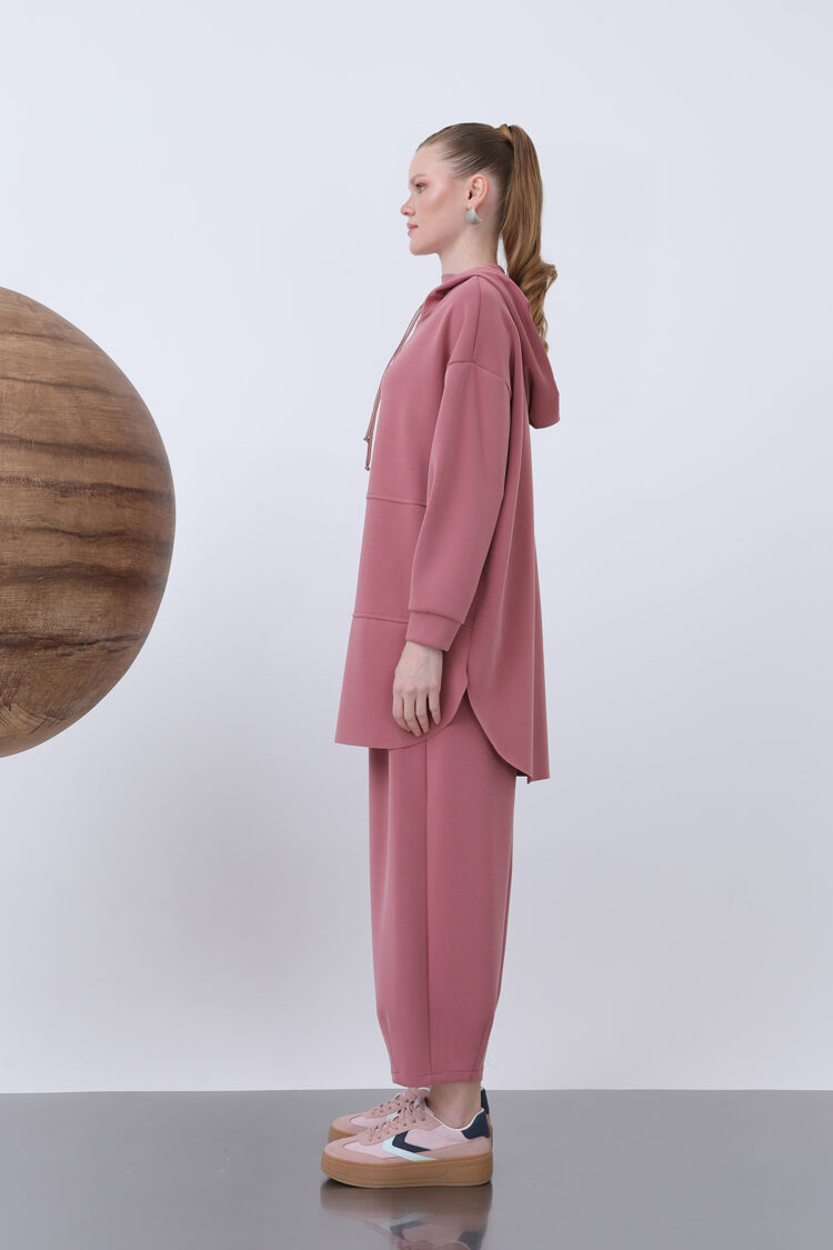 Pocket Detailed Double Suit - Dusty Rose