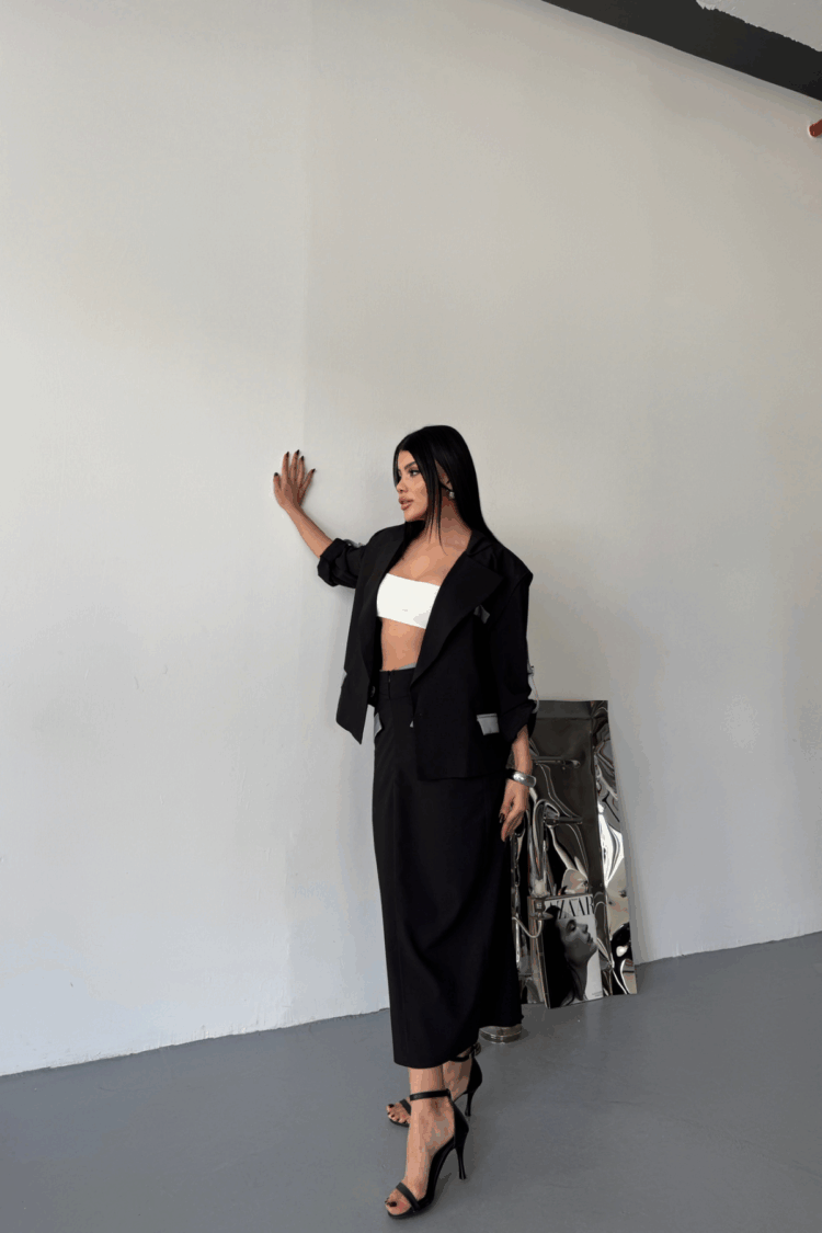 Crop Jacket Skirt Set