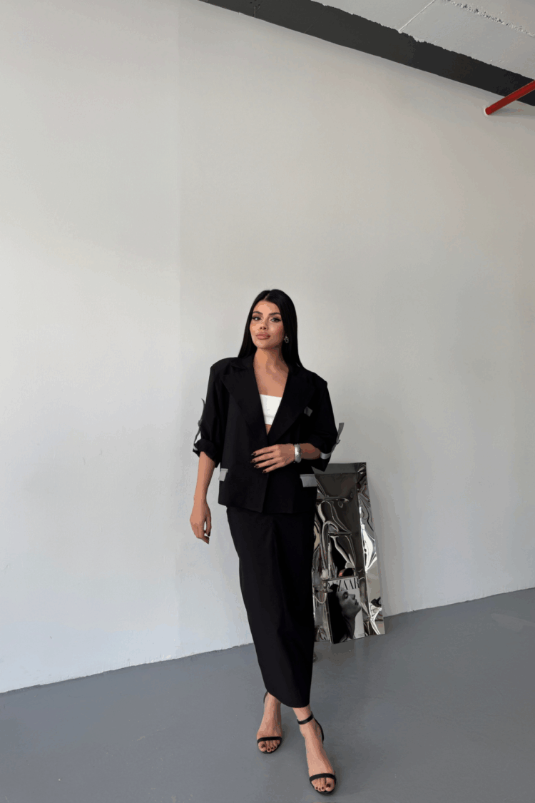 Crop Jacket Skirt Set