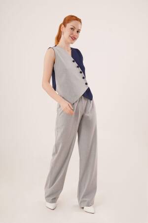Wholesale Vest With Cross Pattern Buttons - Lustrin - Globality Store - Women Clothes Wholesale Turkey
