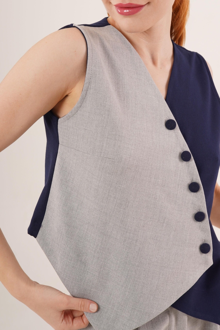Wholesale Vest With Cross Pattern Buttons