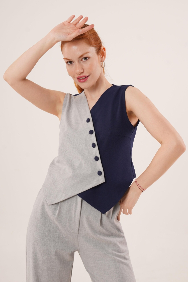 Wholesale Vest With Cross Pattern Buttons