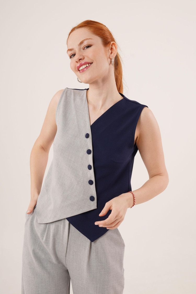 Wholesale Vest With Cross Pattern Buttons