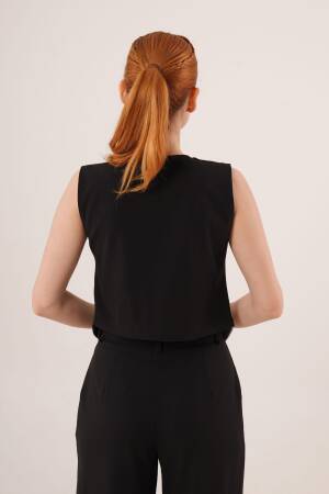 Wholesale Vest With Cross Pattern Buttons - Lustrin - Globality Store - Women Clothes Wholesale Turkey