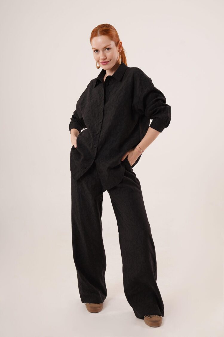 Self Patterned Shirt And Pants WholesaleDouble Suit - Lustrin - Globality Store - Women Clothes Wholesale Turkey