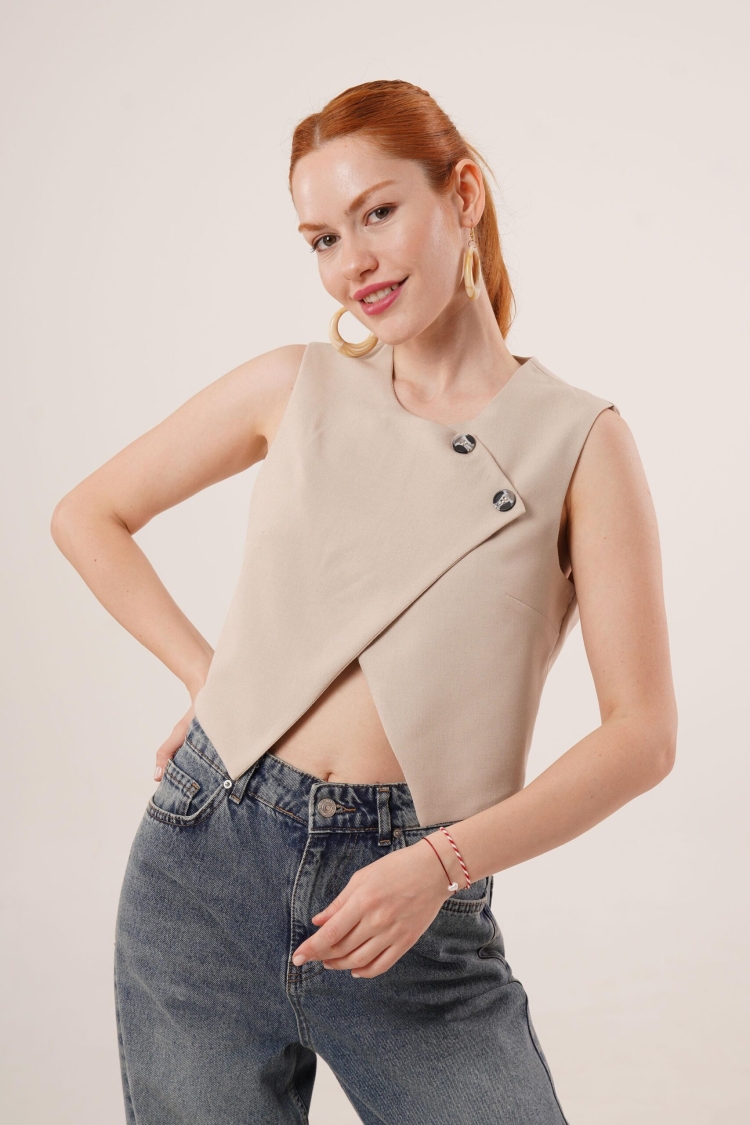 Double Button Cross PatternWholesale Vest