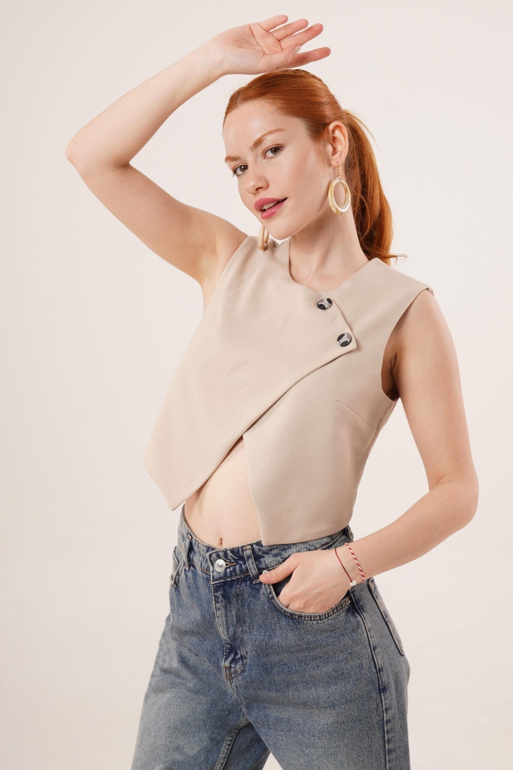 Double Button Cross PatternWholesale Vest