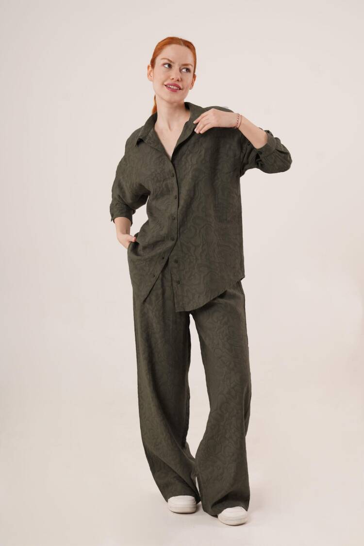 Self Patterned Shirt And Pants WholesaleDouble Suit