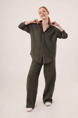 Self Patterned Shirt And Pants WholesaleDouble Suit - Lustrin - Globality Store - Women Clothes Wholesale Turkey
