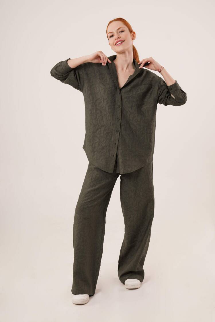 Self Patterned Shirt And Pants WholesaleDouble Suit