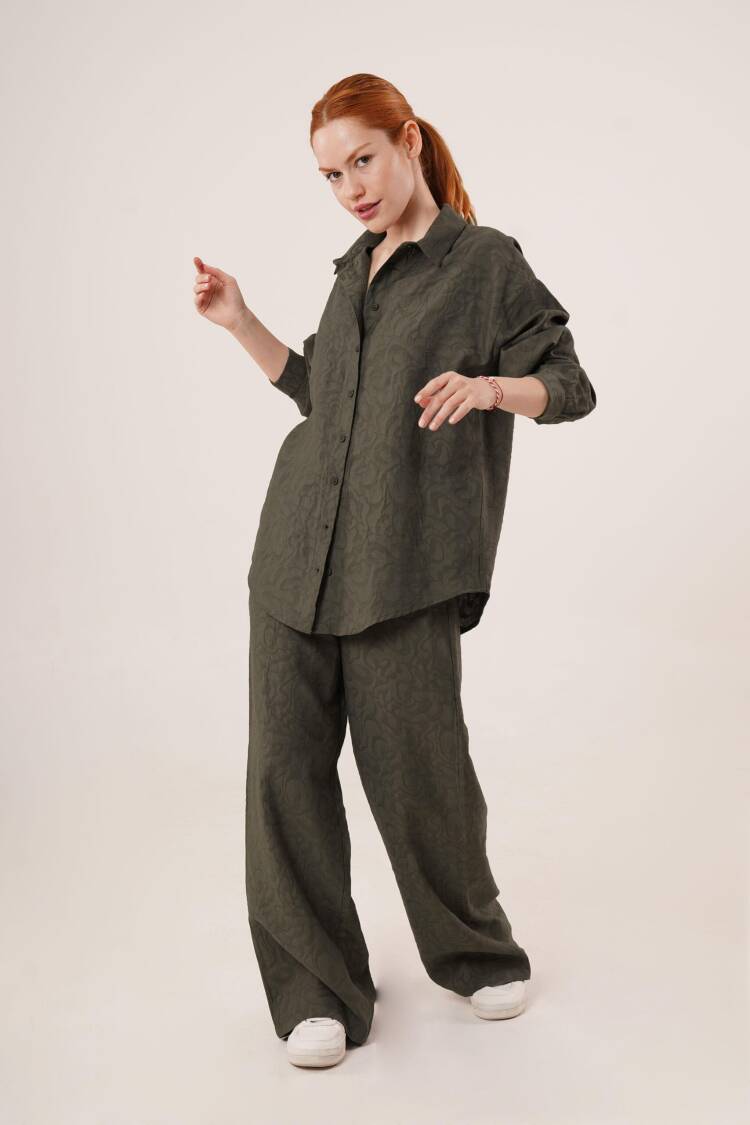 Self Patterned Shirt And Pants WholesaleDouble Suit - Lustrin - Globality Store - Women Clothes Wholesale Turkey