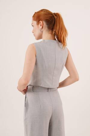Double Button Cross PatternWholesale Vest - Lustrin - Globality Store - Women Clothes Wholesale Turkey