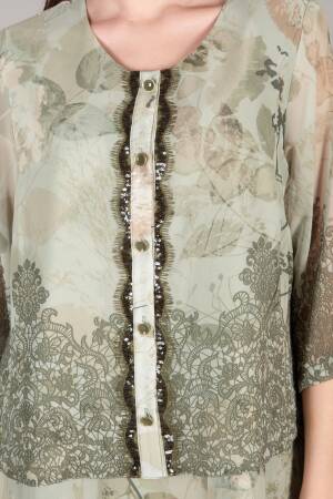 Round Neck Empirme Dress - GUMANIZE - Globality Store - Women Clothes Wholesale Turkey