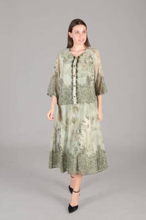 Round Neck Empirme Dress - GUMANIZE - Globality Store - Women Clothes Wholesale Turkey