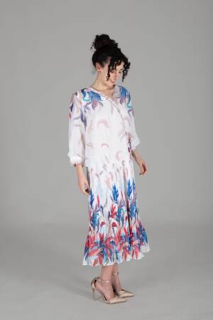 V Neck Mars Empirme Dress - GUMANIZE - Globality Store - Women Clothes Wholesale Turkey