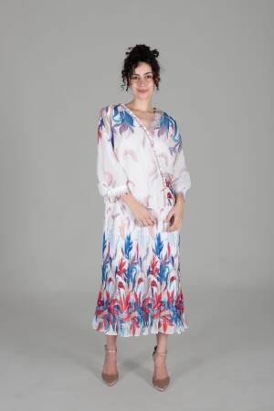 V Neck Mars Empirme Dress - GUMANIZE - Globality Store - Women Clothes Wholesale Turkey