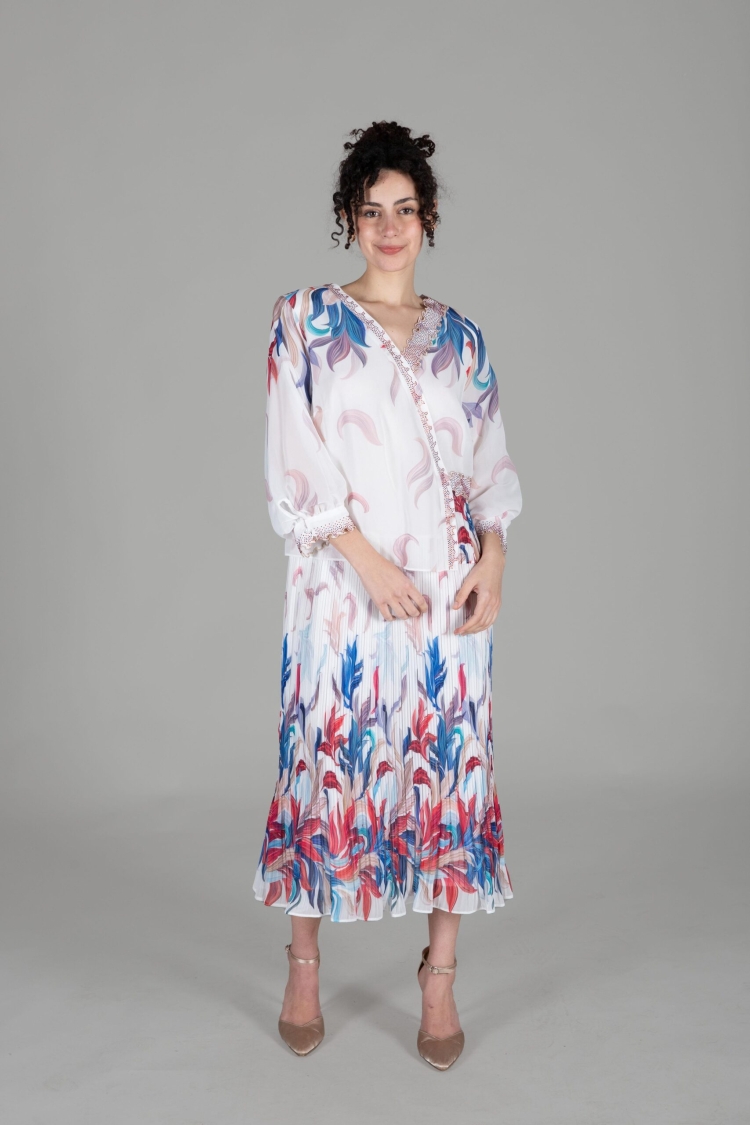 V Neck Mars Empirme Dress - GUMANIZE - Globality Store - Women Clothes Wholesale Turkey