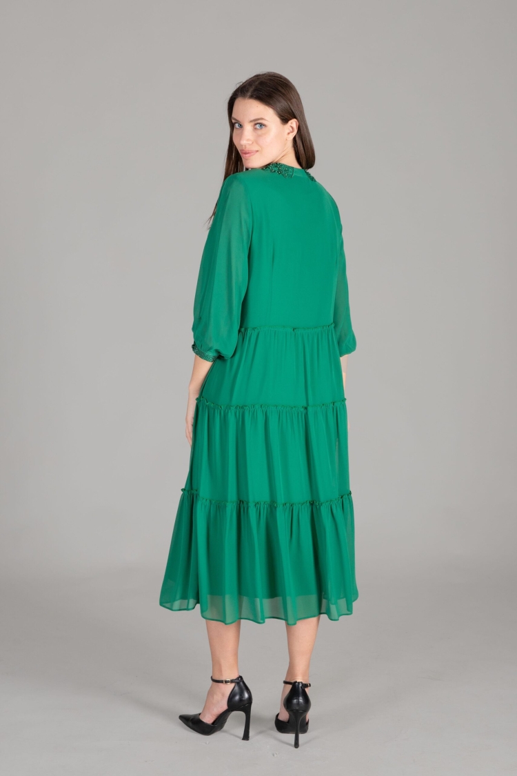 Apron Collar Chiffon Dress