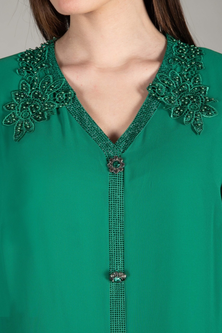 Apron Collar Chiffon Dress