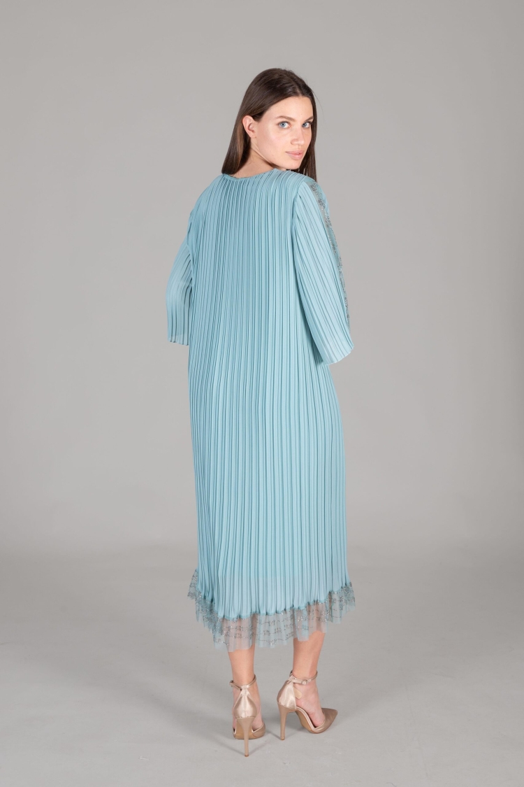 Round Neck Tulle Chiffon Dress