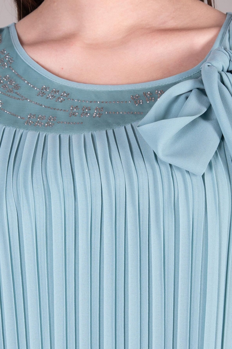 Round Neck Tulle Chiffon Dress