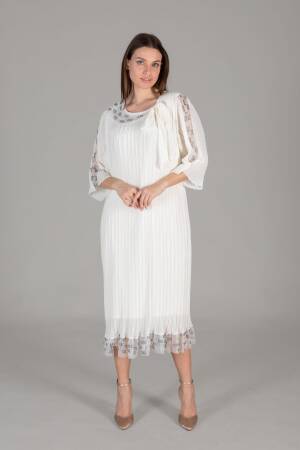 Round Neck Tulle Chiffon Dress - GUMANIZE - Globality Store - Women Clothes Wholesale Turkey
