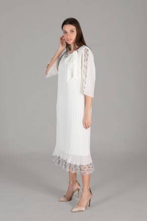 Round Neck Tulle Chiffon Dress - GUMANIZE - Globality Store - Women Clothes Wholesale Turkey