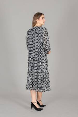 V Neck Bow Foil Dress - GUMANIZE - Globality Store - Women Clothes Wholesale Turkey