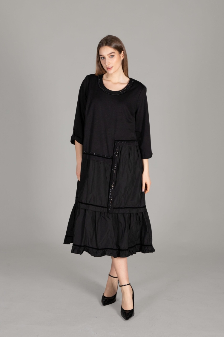 Round Neck Tatya Dress - GUMANIZE - Globality Store - Women Clothes Wholesale Turkey
