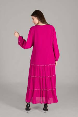 Ruffle Neck Chiffon Dress - GUMANIZE - Globality Store - Women Clothes Wholesale Turkey