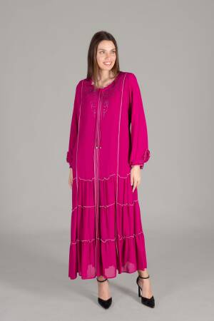 Ruffle Neck Chiffon Dress - GUMANIZE - Globality Store - Women Clothes Wholesale Turkey