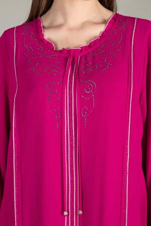 Ruffle Neck Chiffon Dress - GUMANIZE - Globality Store - Women Clothes Wholesale Turkey