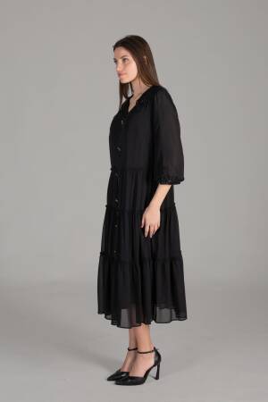 Apron Collar Chiffon Dress - GUMANIZE - Globality Store - Women Clothes Wholesale Turkey