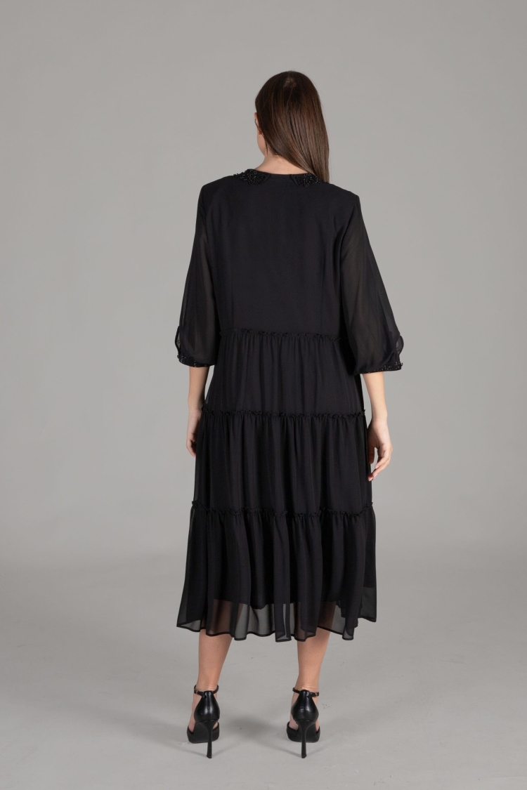 Apron Collar Chiffon Dress