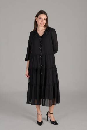 Apron Collar Chiffon Dress - GUMANIZE - Globality Store - Women Clothes Wholesale Turkey