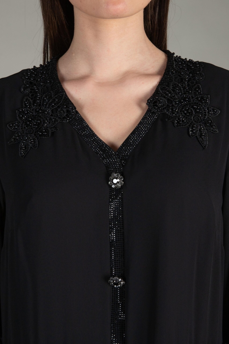 Apron Collar Chiffon Dress