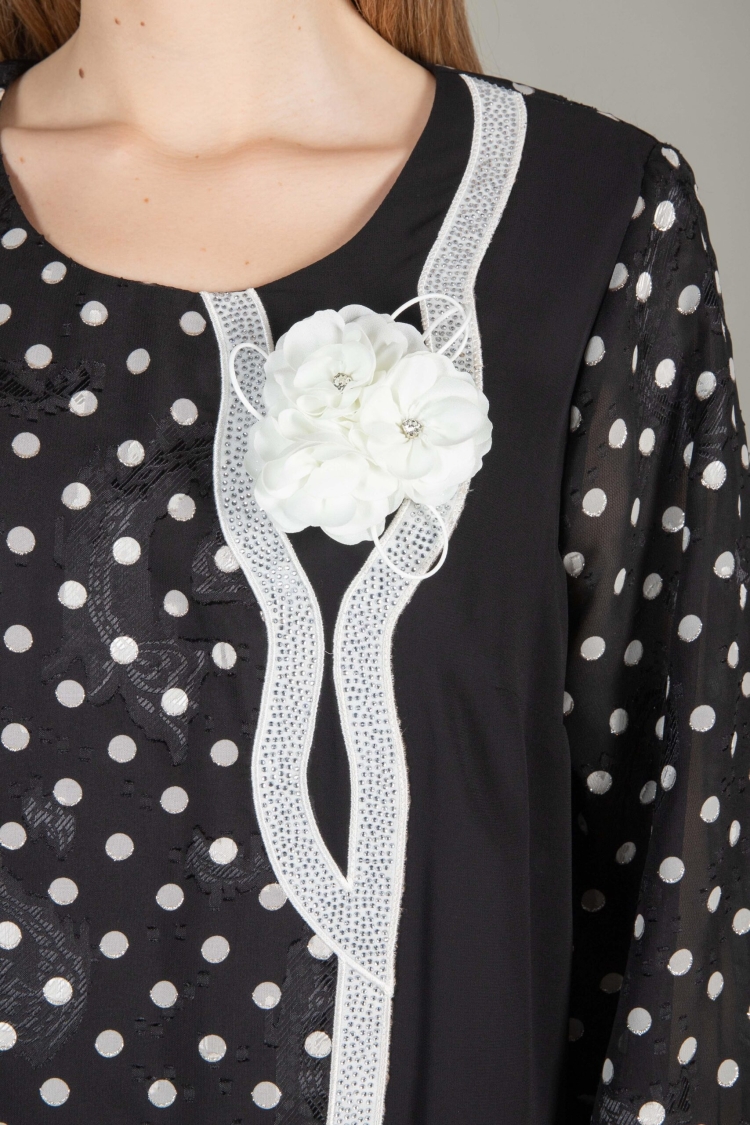 Round Neck Chiffon Dress