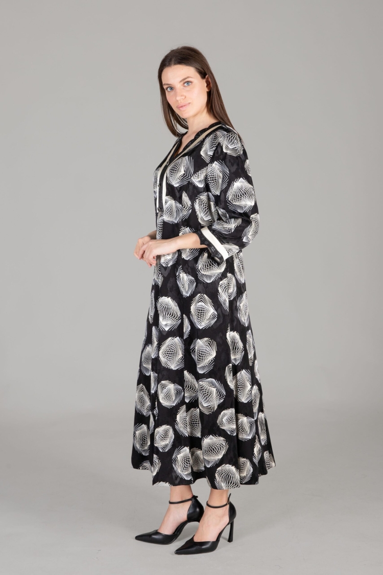 V Neck Satin Empirme Dress