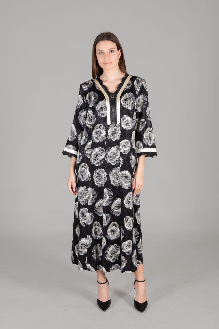 V Neck Satin Empirme Dress - GUMANIZE - Globality Store - Women Clothes Wholesale Turkey