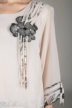 Round Neck Chiffon Dress - GUMANIZE - Globality Store - Women Clothes Wholesale Turkey