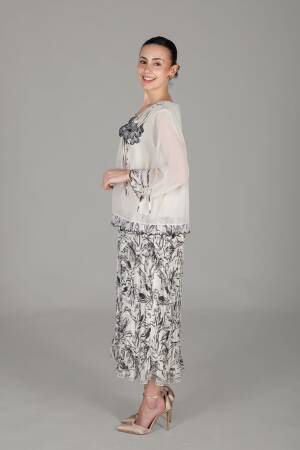 Round Neck Chiffon Dress - GUMANIZE - Globality Store - Women Clothes Wholesale Turkey
