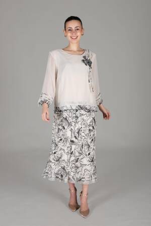 Round Neck Chiffon Dress - GUMANIZE - Globality Store - Women Clothes Wholesale Turkey